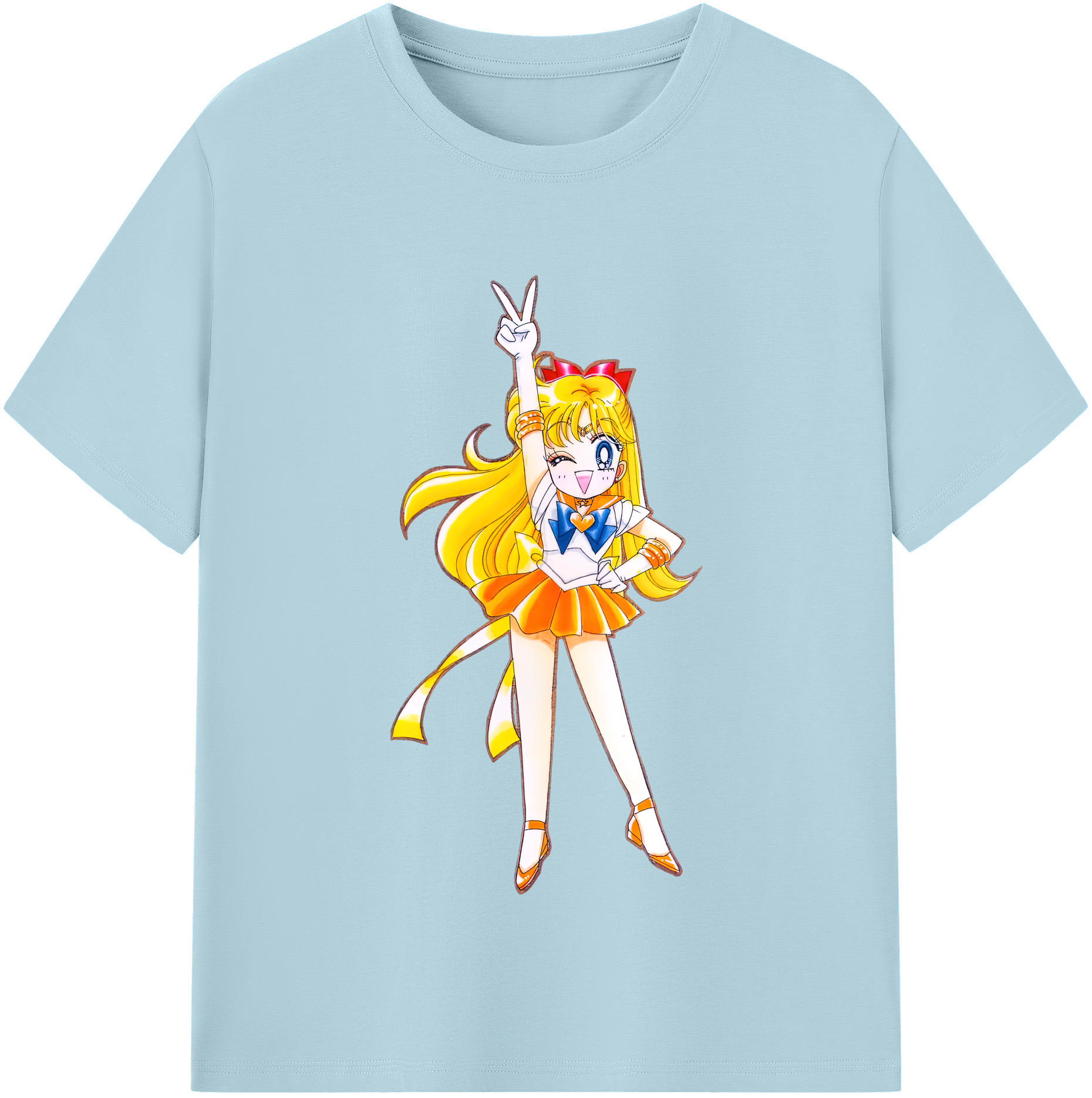 （画像用） 美少女戦士セーラームーン 愛野 美奈子 あいの みなこ Sailor Moon Aino Minako 綿100％半袖Tシャツ（フロントプリント）